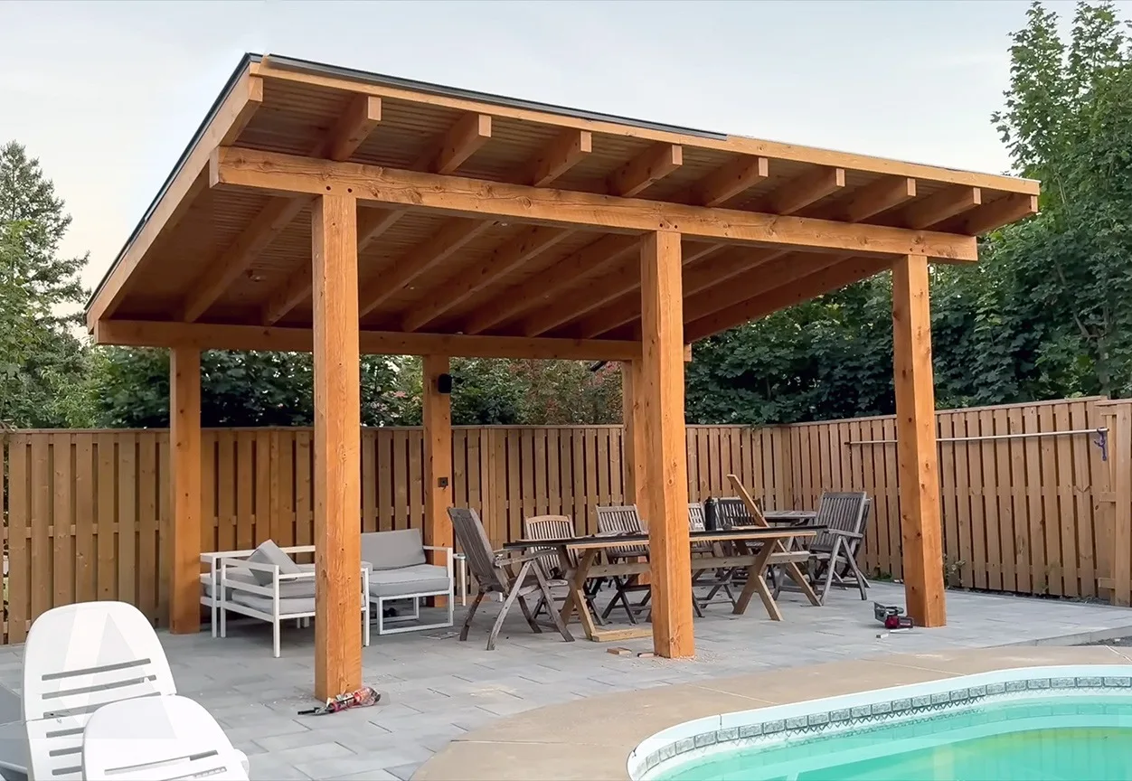 Finished cedar pergola